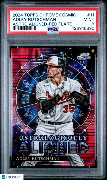 2024 Topps Chrome Cosmic Astrologically Aligned Adley Rutschman #11 Red Flare /5 PSA 9