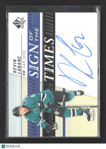 2020 Upper Deck SP Authentic Sign of the Times Kevin Labanc #SOTT-KL Auto