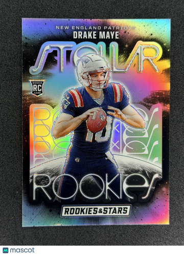 2024 Panini Rookies & Stars Drake Maye #SR-DME Stellar Rookies Silver New England Patriots