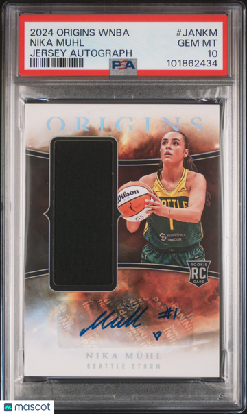 2024 Panini Origins WNBA Jersey Autographs Nika Muhl #JANKM PSA 10