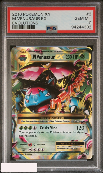 2016 POKEMON XY EVOLUTIONS M VENUSAUR EX #2 PSA 10 GEM MT