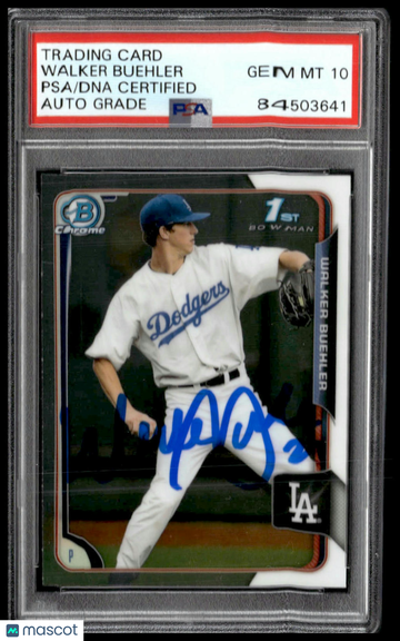 2022 2016 Bowman Chrome Walker Buehler #46 PSA A Auto 10
