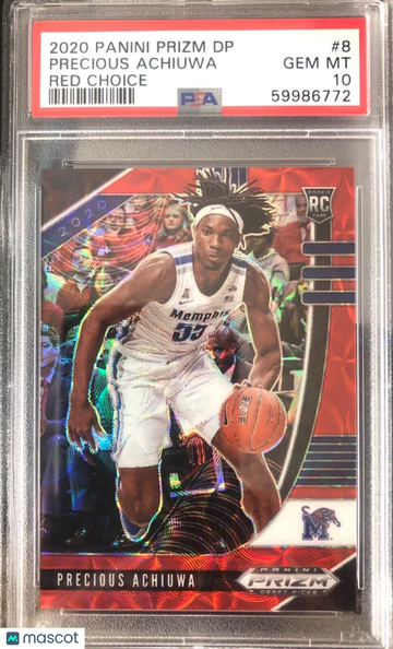 2020 Prizm DP PRECIOUS ACHIUWA Red Choice /88 #8 RC PSA 10 Memphis Tigers POP 4