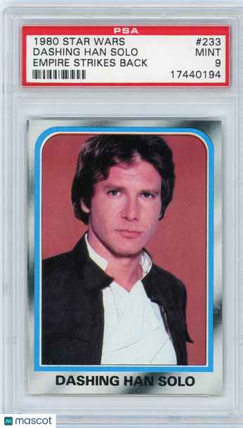 1980 Star Wars Empire Strikes Back Dashing Han Solo #233 PSA 9