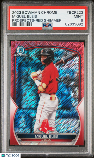 2023 Bowman Chrome Prospects Miguel Bleis #BCP223 Red Shimmer /10 PSA 9