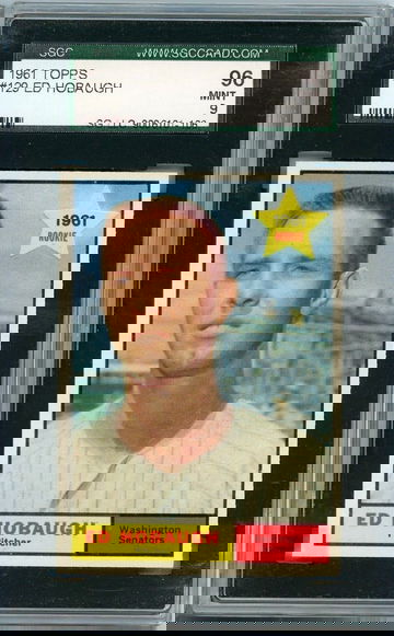 1961 Topps Ed Hobaugh #129 SGC 96 P1244