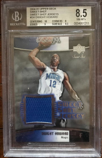 2004-05 Upper Deck Sweet Shot Dwight Howard Sweet Shot Jerseys Rookie Patch BGS 8.5