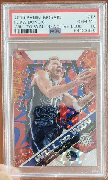 Luka Doncic 2019 Mosaic Will To Win Blue Reactive /99 PSA 10 💎
