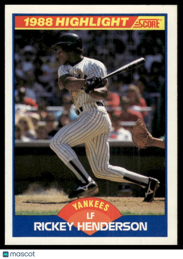 1989 Score Rickey Henderson #657