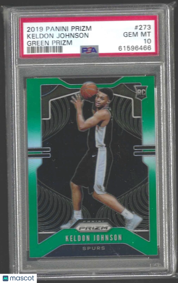 2019 Panini Prizm Keldon Johnson #273 Green PSA 10