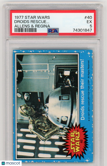 1977 Star Wars Allens & Regina Droids Rescue.. . #40 PSA 5