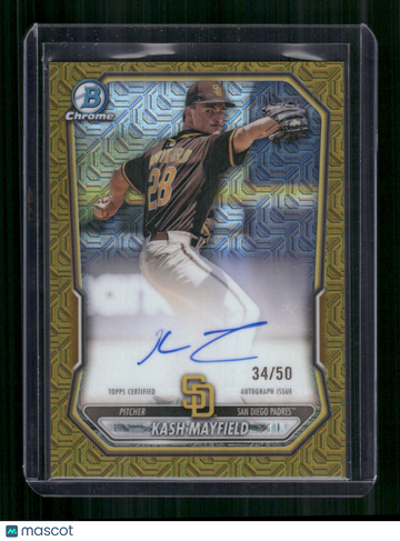 2024 Bowman Chrome Mojo Kash Mayfield #BMA-KM Gold Refractor /50 Auto Mega
