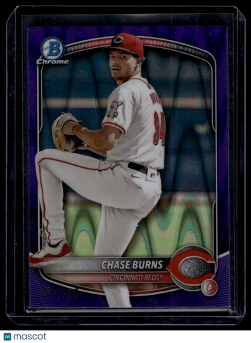 2025 Bowman Chase Burns #BCP-122 Chrome Prospects Purple Raywave Refractor SN