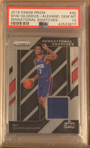 2018 Prizm Shai Gilgeous-Alexander RC Sensational Swatches PSA 10 LOW POP!