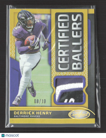 2025 Panini Certified Certified Ballers Derrick Henry #CBM-DHY /10 Memorabilia