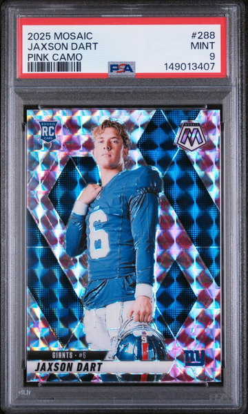 2025 Panini Mosaic Mosaic Camo Pink Jaxson Dart #288 PSA 9