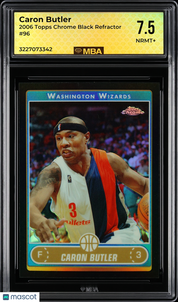 2006 Topps Chrome Caron Butler #96 Black Refractor /99 MBA 7.5