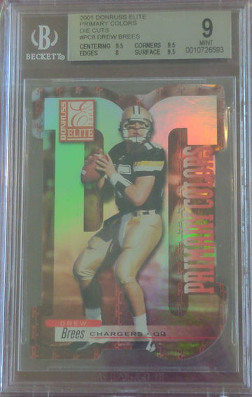2001 Donruss Elite Primary Colors Red Die Cuts 12/25 Drew Brees