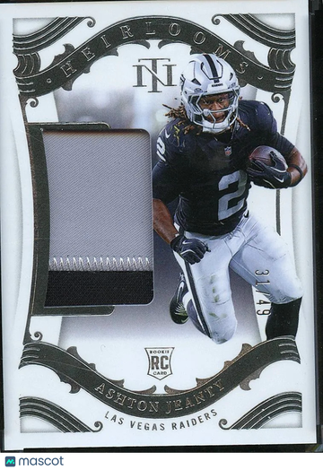 Ashton Jeanty 2026 Panini National Treasures Heirlooms RC Memorabilia /49 Las Vegas Raiders