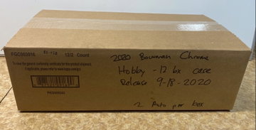 2020 Bowman Chrome Hobby - 2 auto per box- 12 box case - SUPER FAST SHIPPING IN HAND