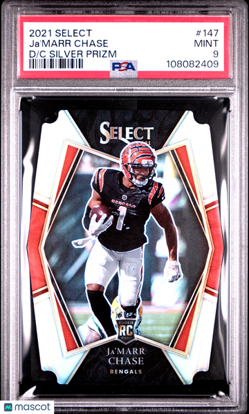 2021 Panini Select Ja'marr Chase #147 D Silver Prizm Rookie PSA 9