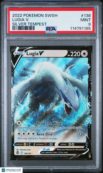 2022 Pokemon Sword & Shield Silver Tempest Lugia V Silver Tempest PSA 9 #138