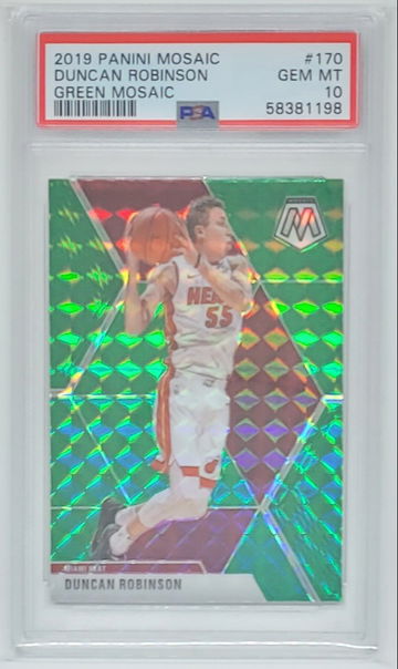 2019 MOSAIC DUNCAN ROBINSON GREEN PRIZM SP RC #170 PSA 10 HEAT ONLY ROOKIE CARD!