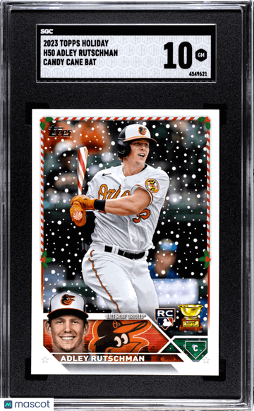 2023 Topps Holiday Adley Rutschman #H50 Candy Cane Bat SGC 10