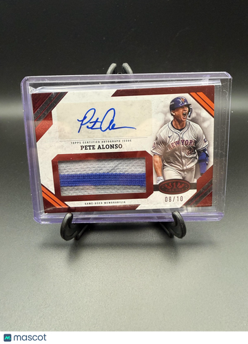 2025 Topps Tier One Pete Alonso #AJR-PA Tier One Autographed Jumbo Relics Red Patch MEM AU