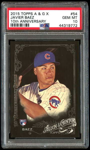 2015 Topps Allen & Ginter X Javier Baez Rookie #54 10th Anniversary PSA 10 RC 
