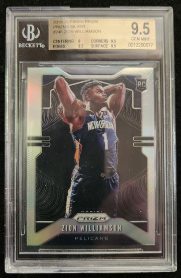 2019-20 Panini Prizm Silver #248 Zion Williamson Rookie RC BGS 9.5 Gem Mint