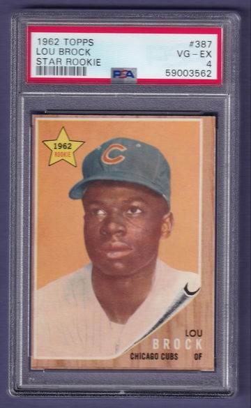 1962 Topps #387 Lou Brock PSA 4