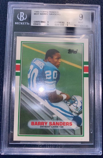Barry Sanders 1989 Topps Traded #83T BGS 9 