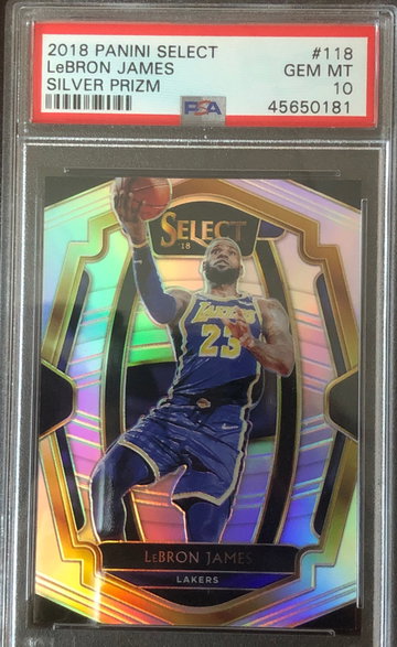 Lebron James 2018 Panini Select Silver Prizm PSA 10
