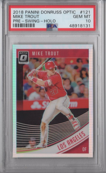 2018 Optic Mike Trout Pre Swing Holo PSA 10