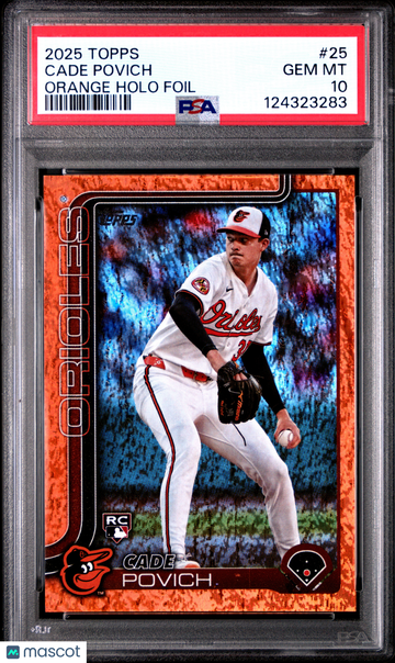 2025 Topps Cade Povich #25 Orange Holo Foil PSA 10