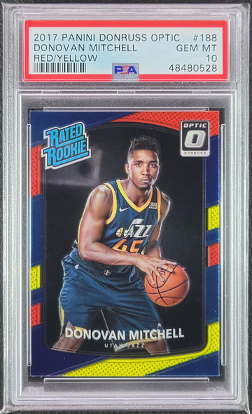 2017 Donruss Optic Donovan Mitchell Rated Rookie PSA 10
