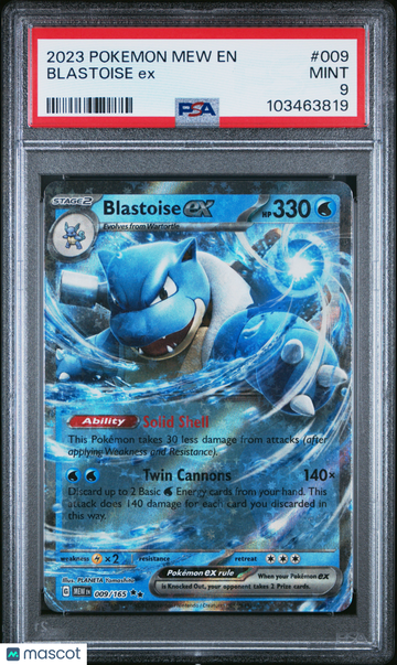 2023 Pokemon Mew EN-151 Blastoise EX PSA 9 #009