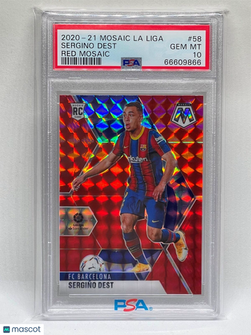 2020 Panini Mosaic La Liga Sergino Dest #58 Red PSA 10