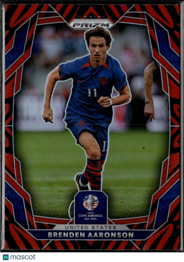 2024 Panini Prizm Copa America Brenden Aaronson #160 Red Blue Tiger Stripe
