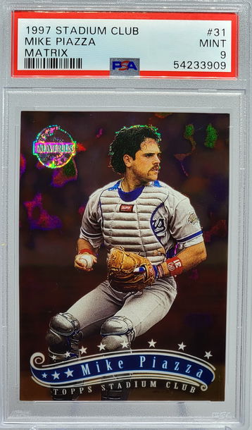 1997 STADIUM CLUB #31 MIKE PIAZZA MATRIX PSA 9 POP5