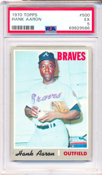 1970 Topps #500 Hank Aaron PSA 5 - NEW CASE - JUST GRADED!