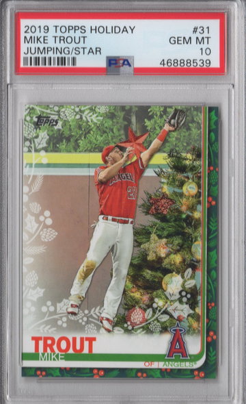 2019 Topps Holiday Mike Trout Jumping/Star PSA 10