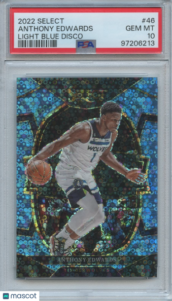 2022 Panini Select Anthony Edwards #46 Light Blue Disco PSA 10