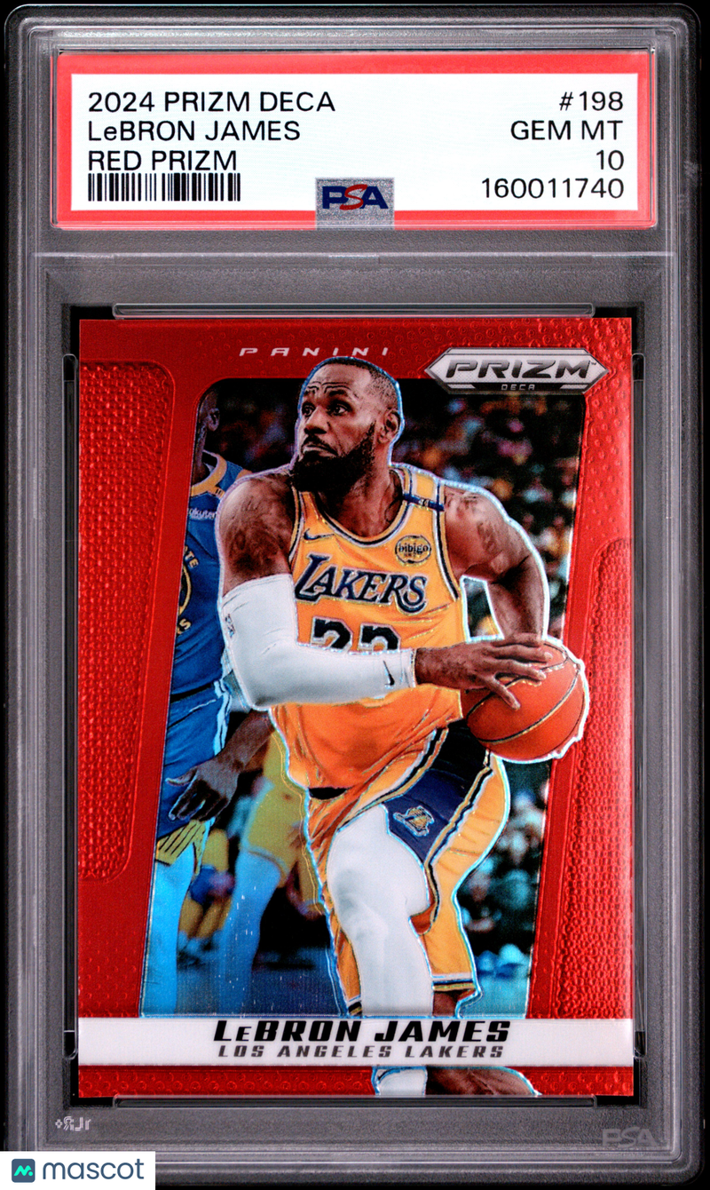 2024 Panini Prizm Deca LeBron James Red PSA 10 | MySlabs