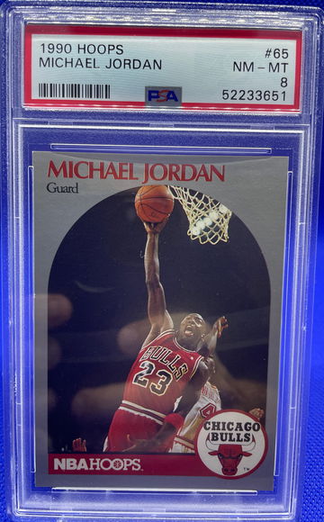 1990 HOOPS #65 MICHAEL JORDAN CHICAGO BULLS HOF PSA 8 NEAR MINT NM-MT