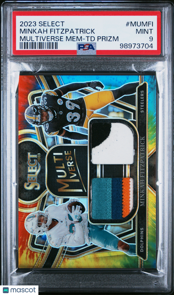 2023 Panini Select Multiverse Memorabilia Minkah Fitzpatrick #MUMFI TD Prizm PSA 9