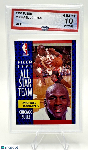 Graded 1991-92 Fleer Michael Jordan #211 Base Set 10 Chicago Bulls Basketball Card