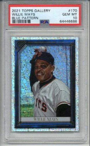 2021 TOPPS GALLERY BLUE PATTERN WILLIE MAYS LE 31/50 GIANTS SP PSA 10 LOW POP