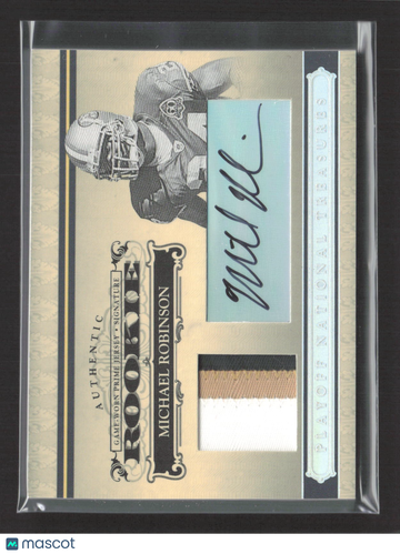 2006 Playoff National Treasures Michael Robinson #134 /49 Signature Game-Worn Prime Jersey
